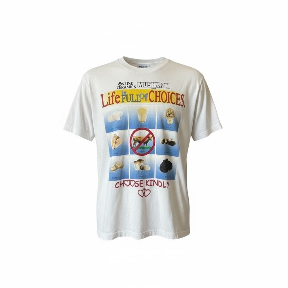 Online Ceramics Life is Full of Choices Eat Mushrooms Tee‎ White Adult Medium
